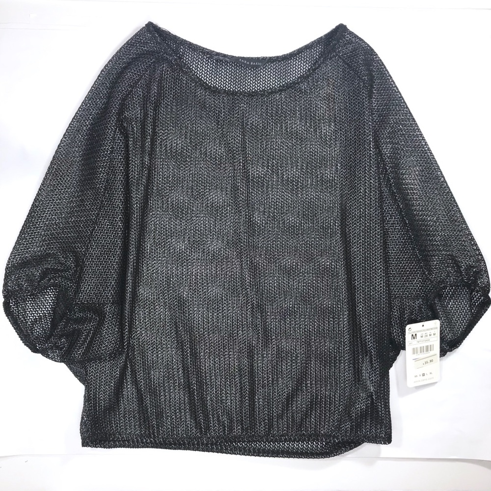4/$25  NWT Zara mesh dolman sleeves top